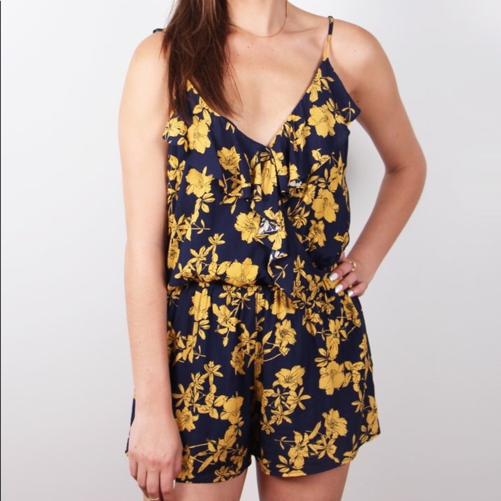 Navy Floral Romper